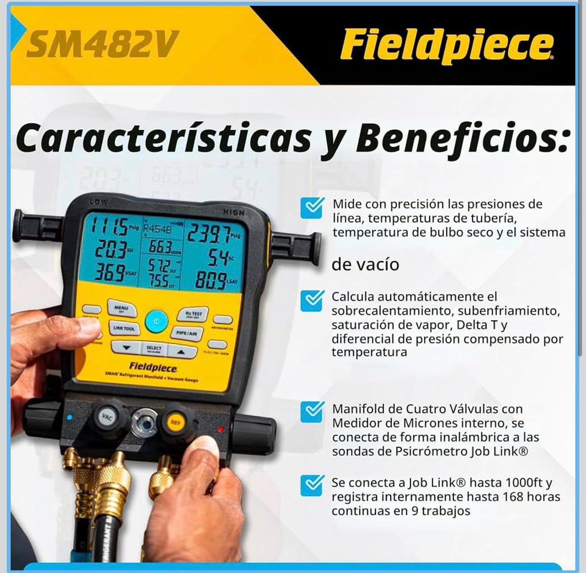 Fieldpiece SM482V SMAN Wireless 4-Port Digital Manifold