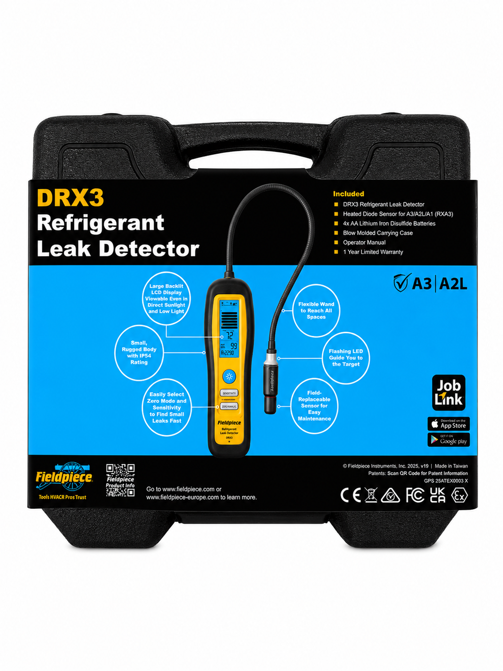 Fieldpiece DRX3 Refrigerant & Combustible Gas Leak Detector