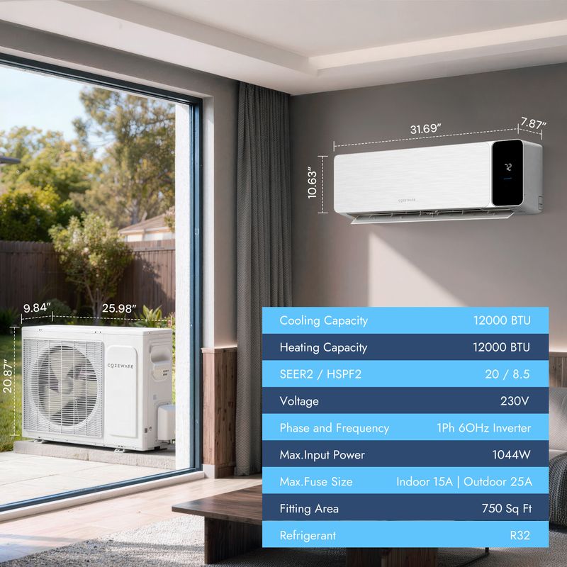 COZEWARE Visio Series Inverter Mini Split – 20 SEER