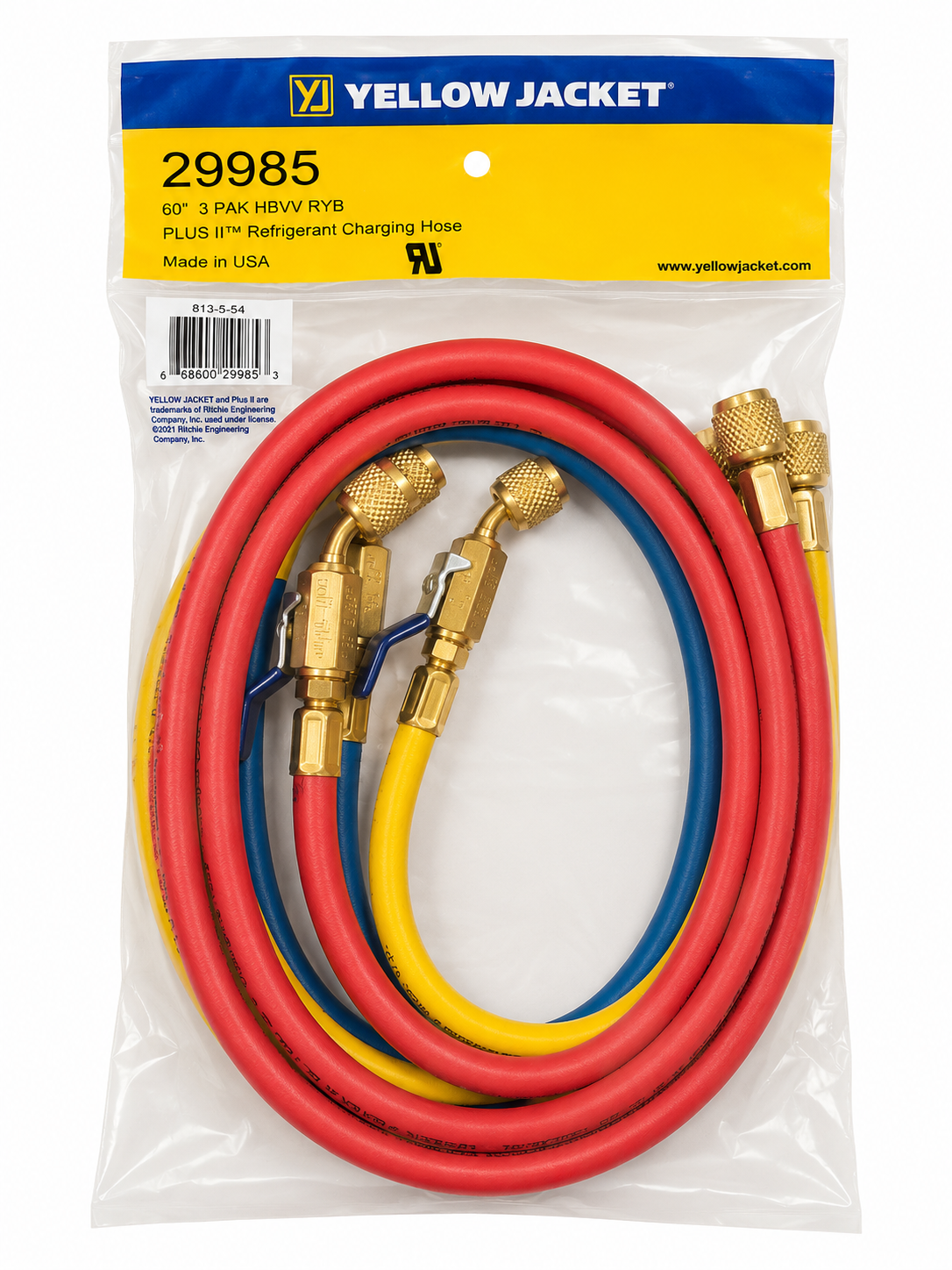 Yellow Jacket 29985 Plus II Ball-Valve Refrigerant Hose