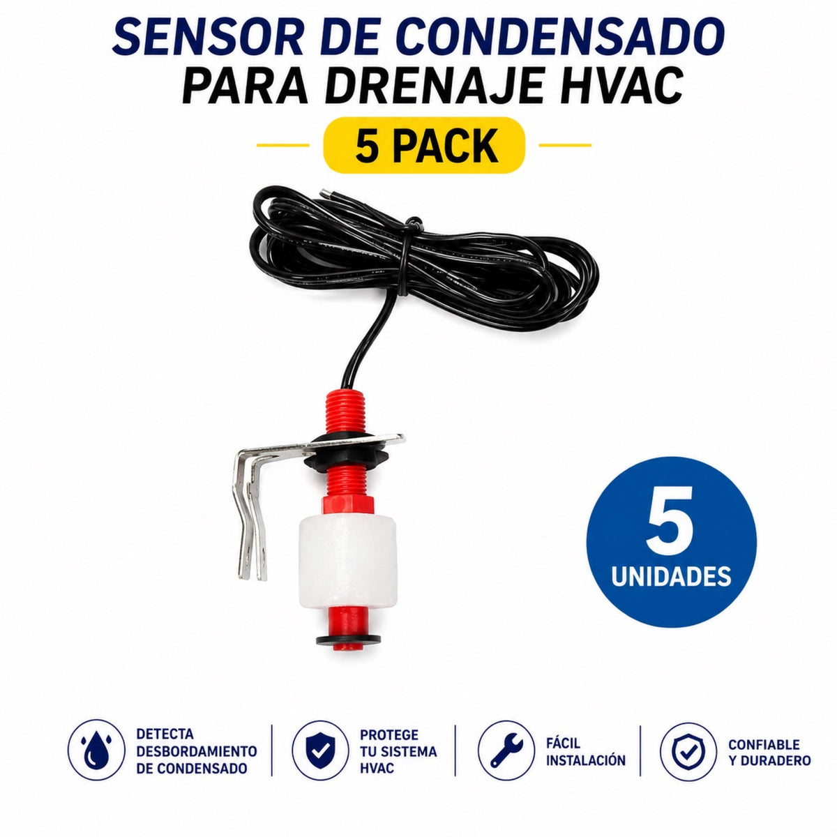 DiversiTech CS-3 Condensate Overflow Float Switch – 5 Pack