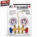 JB Industries M2 A2L 2-Valve Brass Manifold Gauge Set