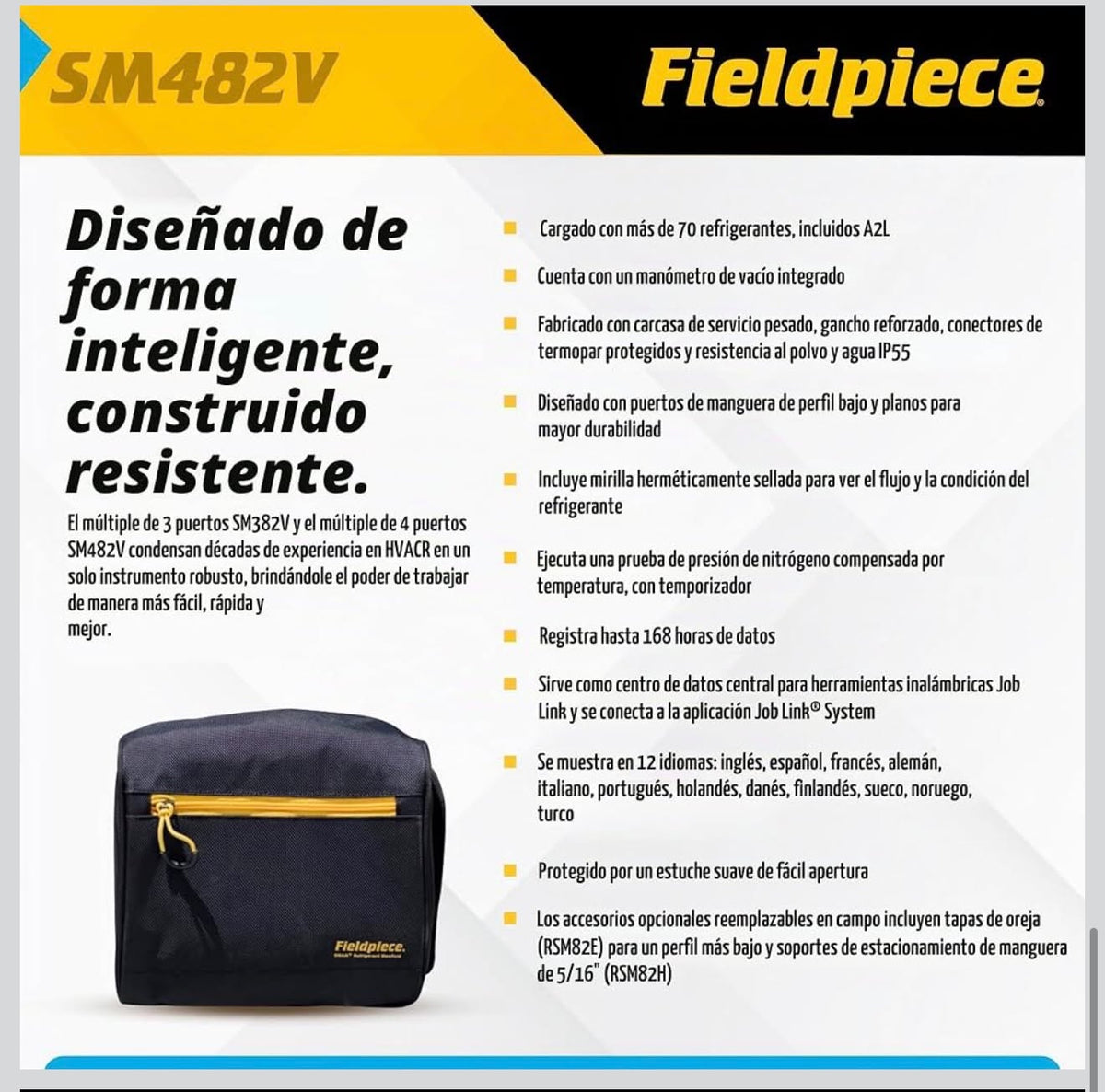 Fieldpiece SM482V SMAN Wireless 4-Port Digital Manifold
