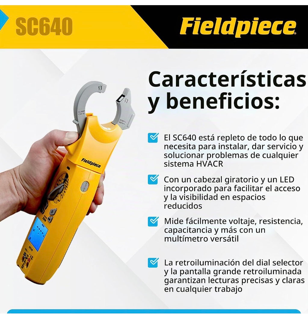 Características y beneficios del Fieldpiece SC640