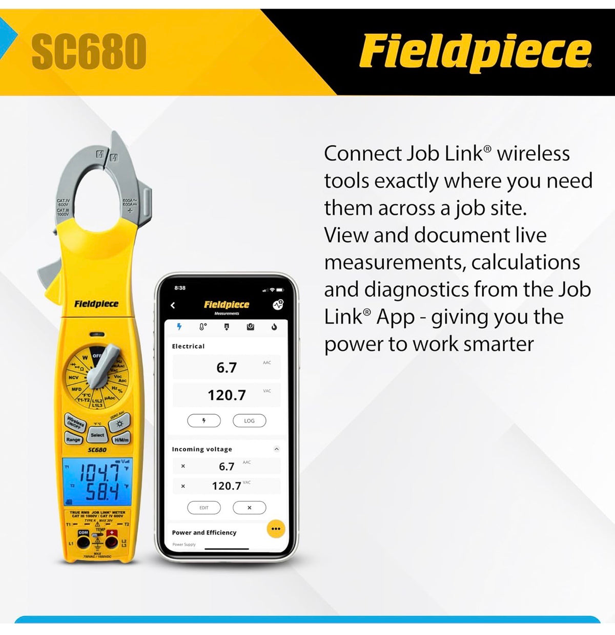 Fieldpiece SC680 conectado a Job Link