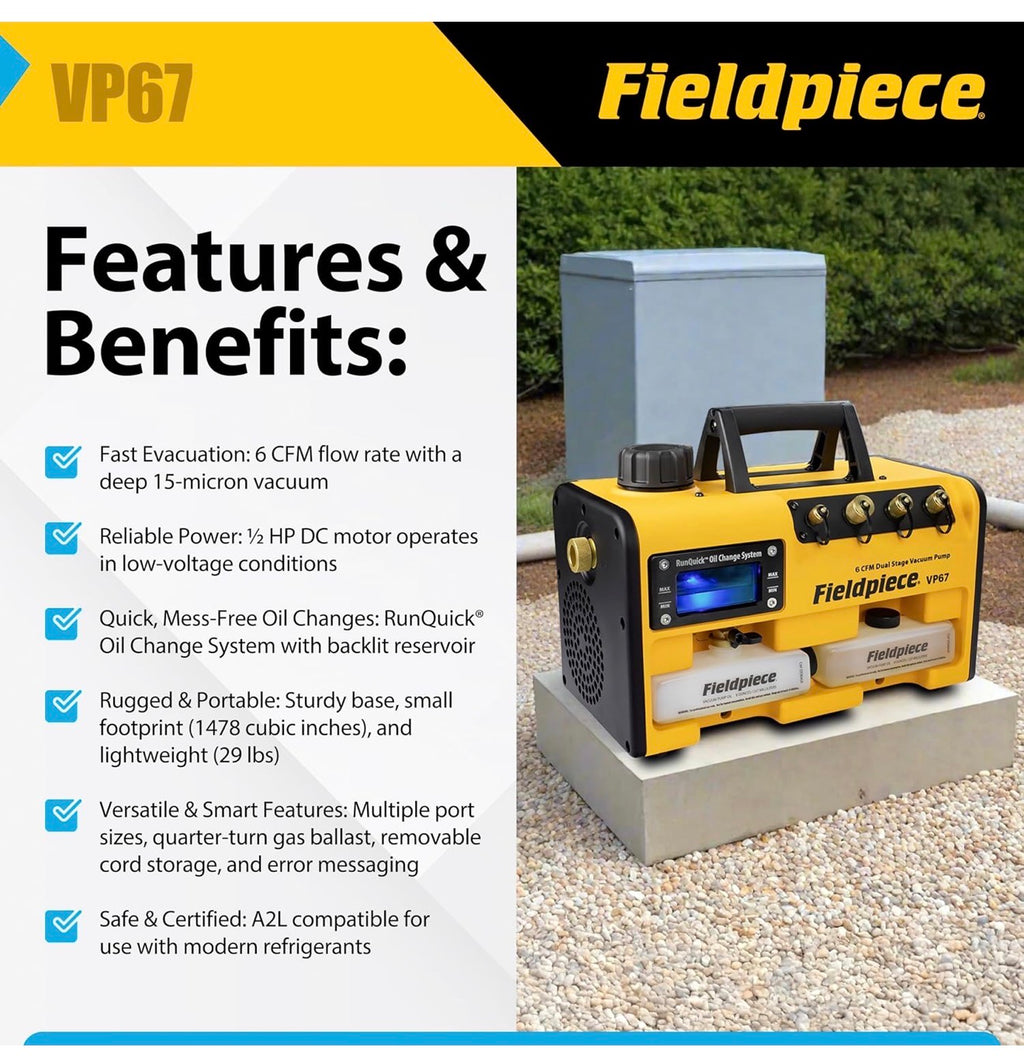 Fieldpiece VP67 features and benefits