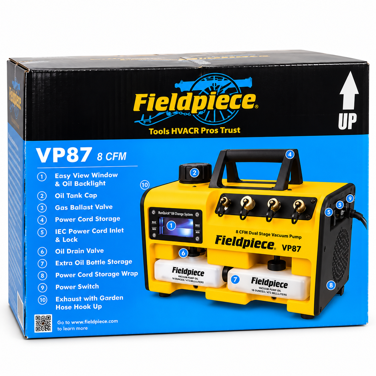 Fieldpiece VP87 8 CFM dual stage vacuum pump