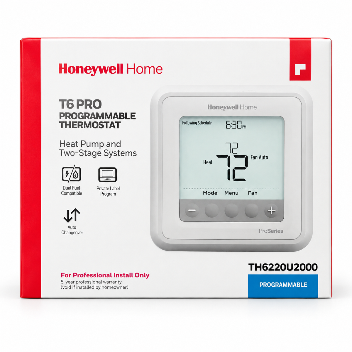 Honeywell Home T6 Pro programmable thermostat TH6220U2000