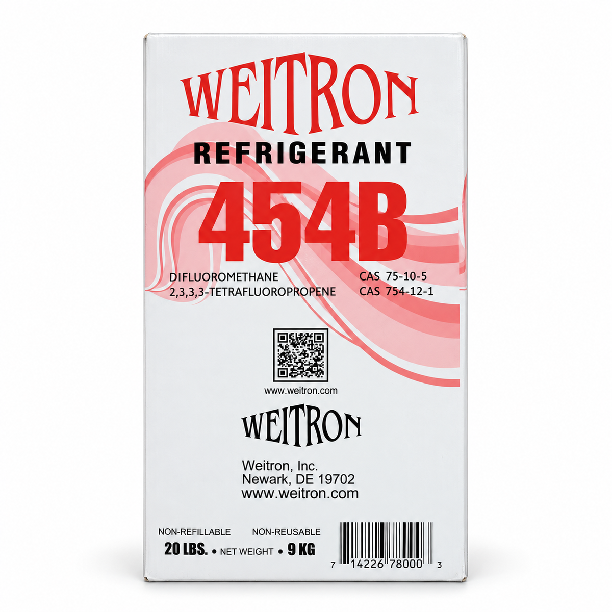 Weitron R-454B A2L refrigerant 20 lb cylinder box